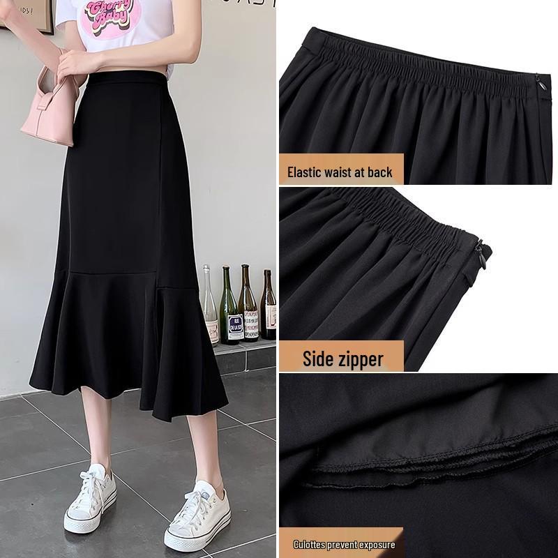 Black Women s A-Line Fishtail Skirt: High Waist, Large Size, Pear-Shaped, Slimming Design for Spring and Autumn L чёрный
Black Women s A-Line Fishtail Skirt: High Waist, Large Size, Pear-Shaped, Slimming Design for Spring and Autumn L чёрный