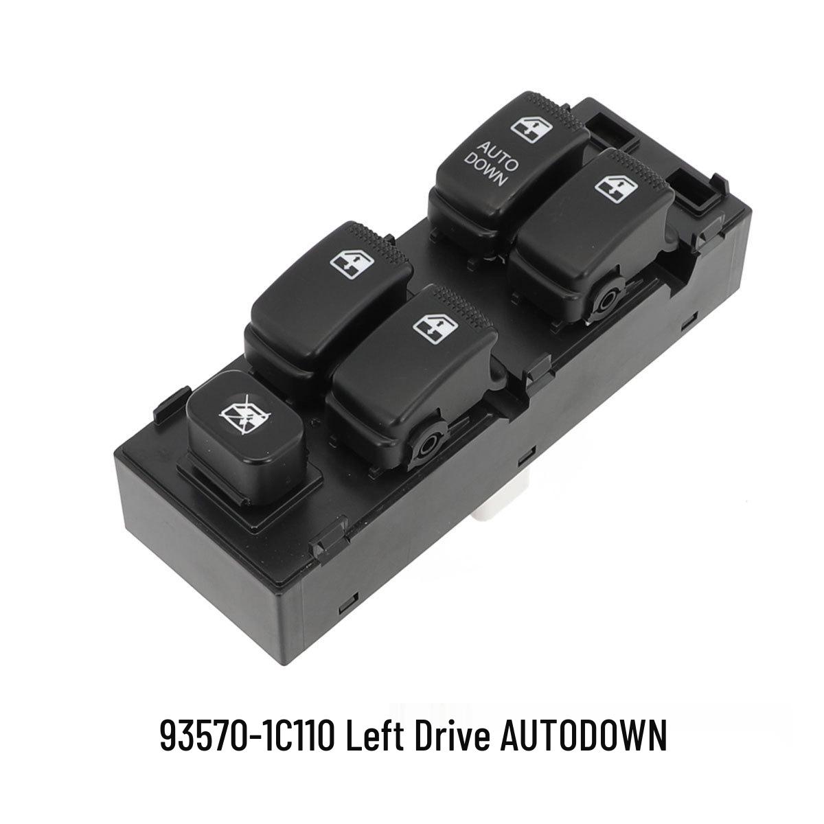93570-1C110: Fits 2003-2010 Hyundai Electric Window Control Switch.
93570-1C110: Fits 2003-2010 Hyundai Electric Window Control Switch.