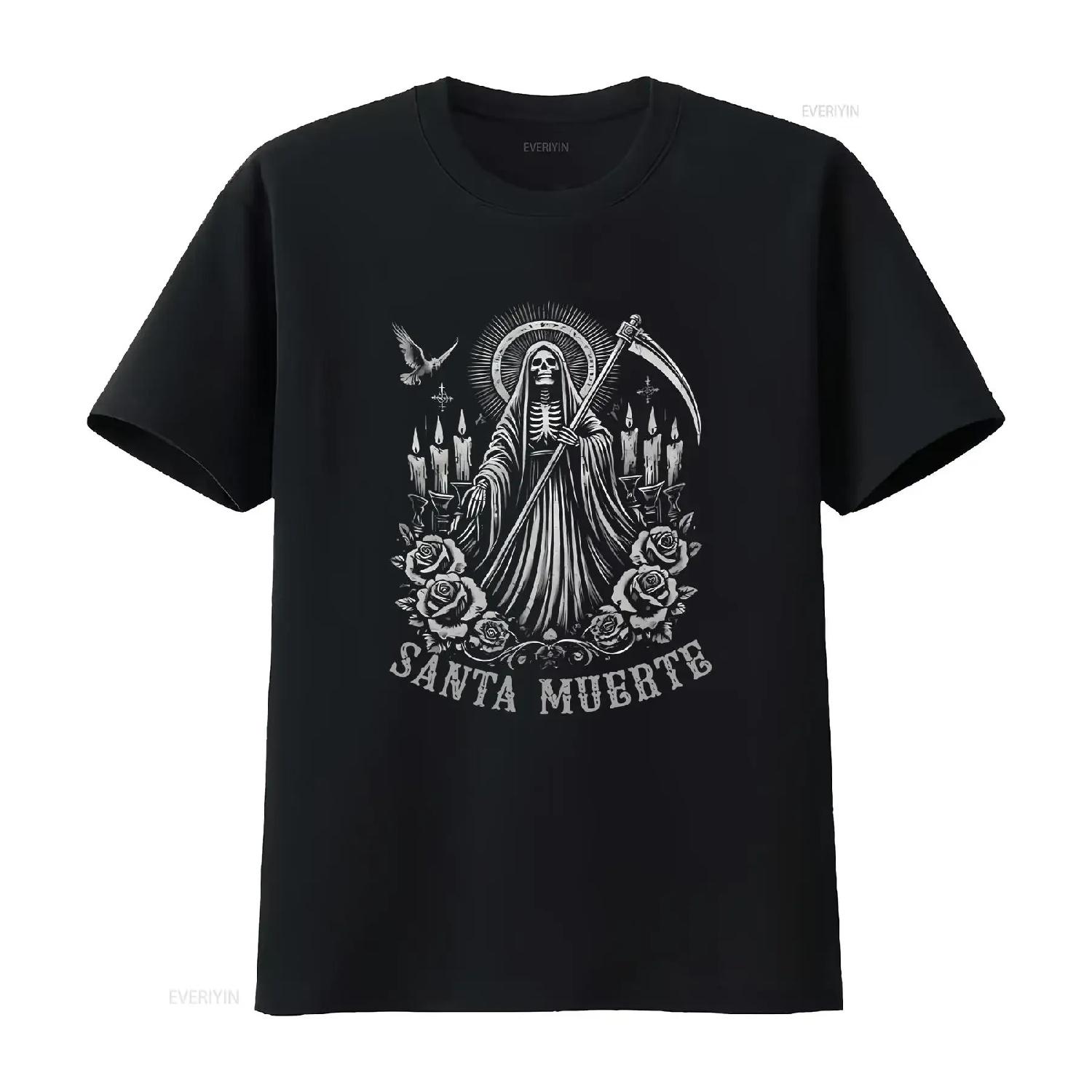 Santa Muerte Gothic T Shirt Holy Death Day of the Dead Skull Idea Mexican Folk Art Skeleton Top Dia de los Muertos vintage S
Santa Muerte Gothic T Shirt Holy Death Day of the Dead Skull Idea Mexican Folk Art Skeleton Top Dia de los Muertos vintage S