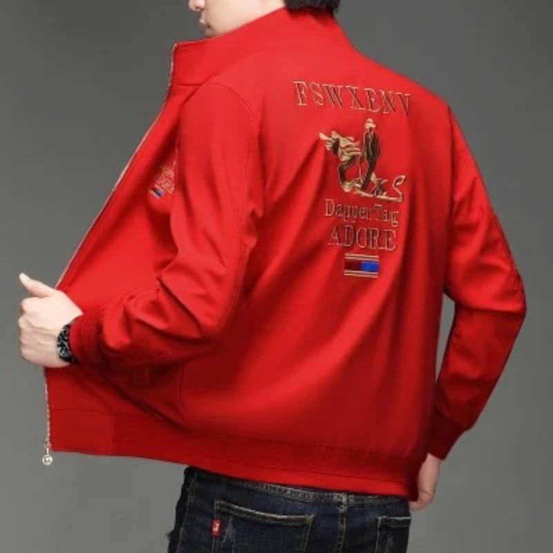 Осень и зима новая вышитая бейсбольная воротник флисовая утолщенная куртка мужская 5XL