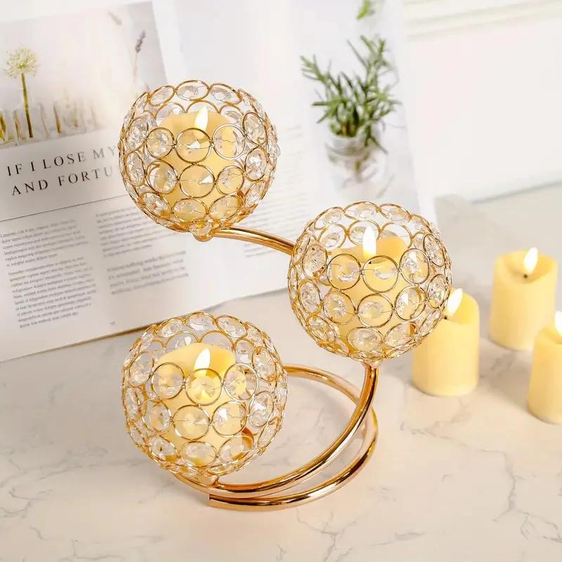 European Style Three Headed Crystal Candle Holder Aromatherapy Metal Candlestick Candle Tray Wedding Home Decorations 1pc
European Style Three Headed Crystal Candle Holder Aromatherapy Metal Candlestick Candle Tray Wedding Home Decorations 1pc