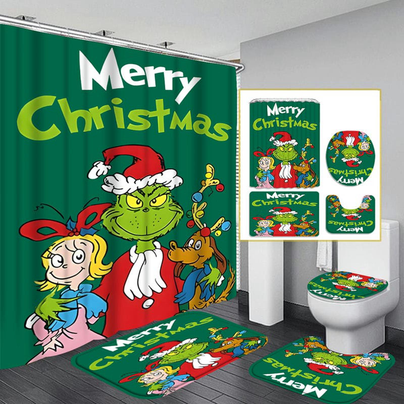 Christmas Bathroom Toilet Cover Christmas Dwarf Print U-shaped Floor Mat Water Tank Cover Four Piece Set One Size
Christmas Bathroom Toilet Cover Christmas Dwarf Print U-shaped Floor Mat Water Tank Cover Four Piece Set One Size