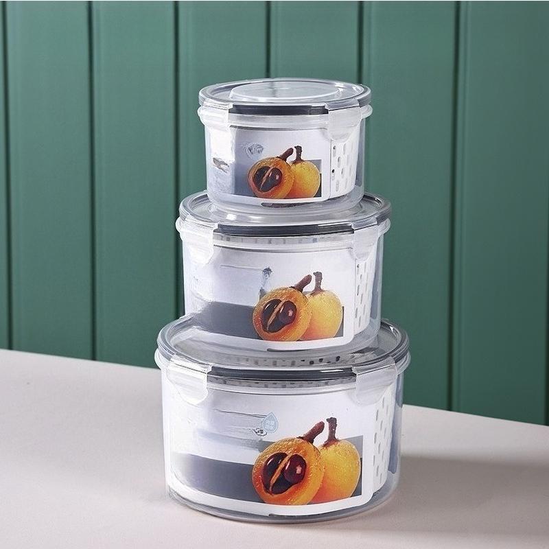 Kitchen Food Storage Containers With Drain Tray, Multipurpose Sealed Fresh Box Round Set (3 Pieces) светло-серый
Kitchen Food Storage Containers With Drain Tray, Multipurpose Sealed Fresh Box Round Set (3 Pieces) светло-серый