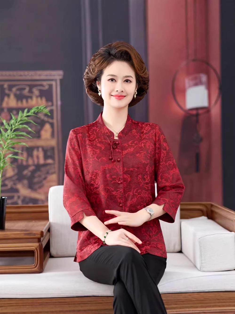 2026 Summer Chinese Style Shirt for Middle-Aged & Elderly Women: Elegant National Mom s Wear XL (105-120 jin) красный
2026 Summer Chinese Style Shirt for Middle-Aged & Elderly Women: Elegant National Mom s Wear XL (105-120 jin) красный