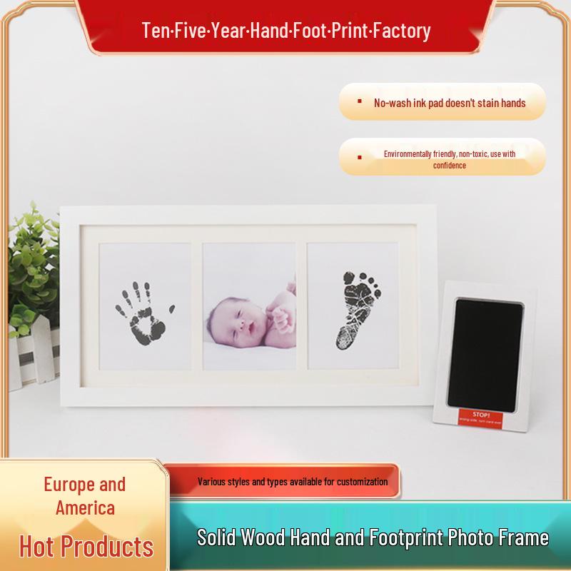 Newborn Wash-Free Ink Pad Wooden Photo Frame with Hand & Footprint Record Black Ink Pad
Newborn Wash-Free Ink Pad Wooden Photo Frame with Hand & Footprint Record Black Ink Pad