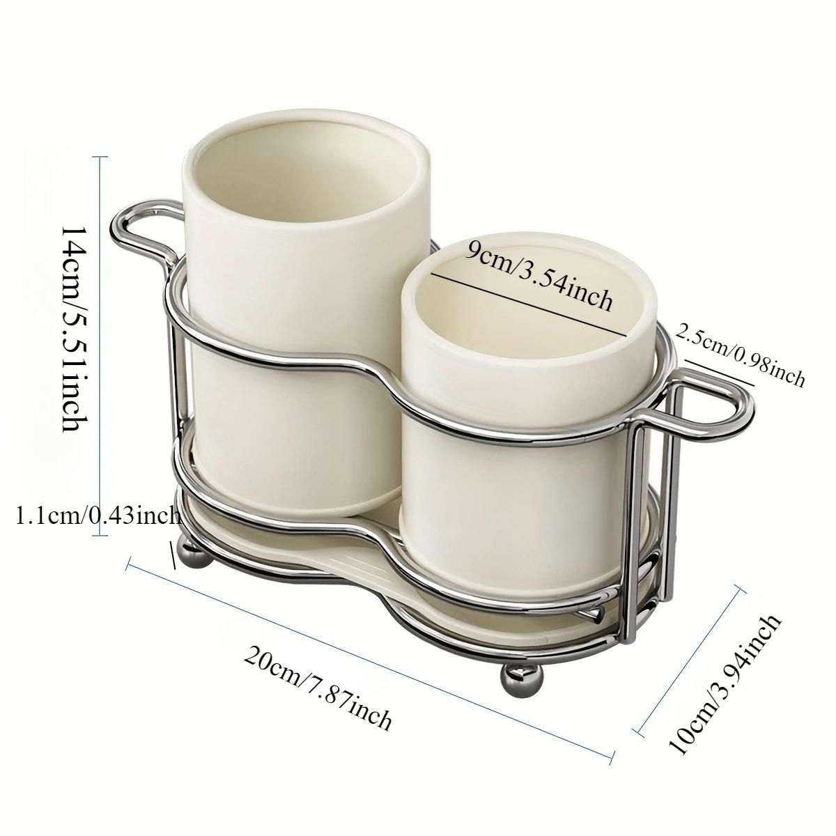 Double Hole Chopstick Holder Metal Frame 1 High 1 Low Chopstick Holder with Drainage Hole at the Bottom with Pull-off Drain Tray
Double Hole Chopstick Holder Metal Frame 1 High 1 Low Chopstick Holder with Drainage Hole at the Bottom with Pull-off Drain Tray