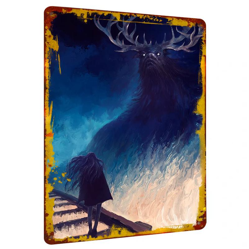 Mysterious Night Deer and Girl Metal Iron Painting Home Decor Living Room Bedroom Wall Art Hanging 20x30cm(7.8x11.8inch)
Mysterious Night Deer and Girl Metal Iron Painting Home Decor Living Room Bedroom Wall Art Hanging 20x30cm(7.8x11.8inch)