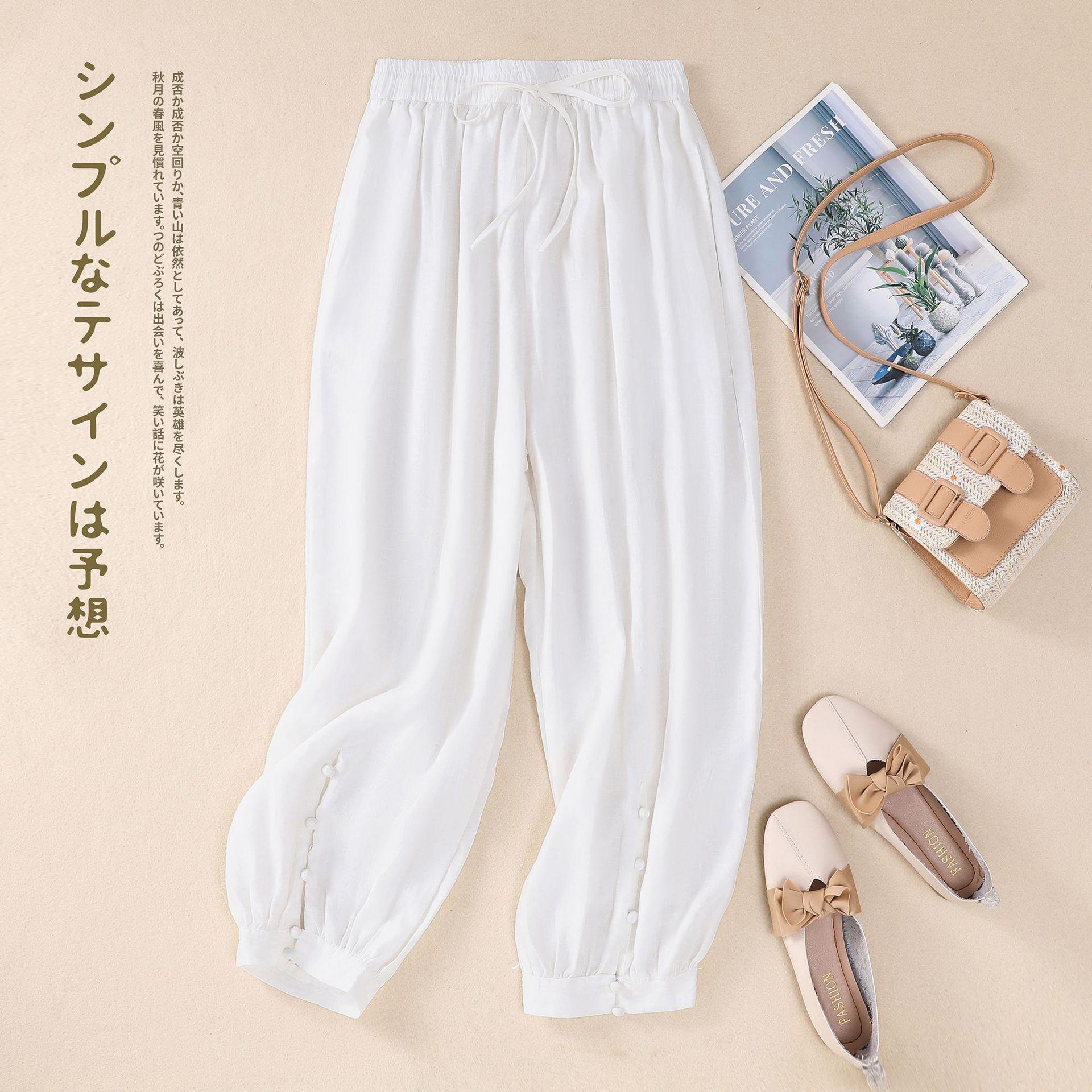 Summer New Literary Loose Solid Color Cotton and Linen Elastic Waist Harlan Pants Nine-point Pants Women s Casual Pants XL білий
Summer New Literary Loose Solid Color Cotton and Linen Elastic Waist Harlan Pants Nine-point Pants Women s Casual Pants XL білий