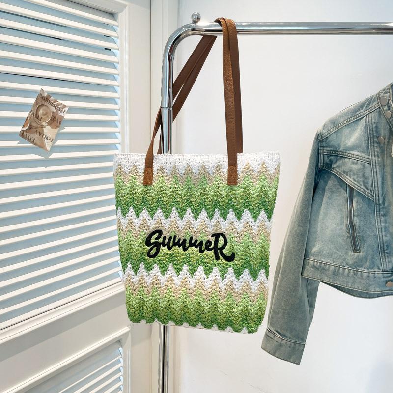Large Woven Large Capacity Shoulder Bag Colorful Striped Fashiable and Versatile Beach Bag for Vacati and Travel Tote Bags зелёный
Large Woven Large Capacity Shoulder Bag Colorful Striped Fashiable and Versatile Beach Bag for Vacati and Travel Tote Bags зелёный
