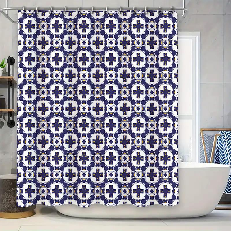 Blue And White Bath Shower Curtain With Modern Geometric Pattern For Bathroom Decoration Home Textile Decorative W60H190(CM)-1 Pcs
Blue And White Bath Shower Curtain With Modern Geometric Pattern For Bathroom Decoration Home Textile Decorative W60H190(CM)-1 Pcs