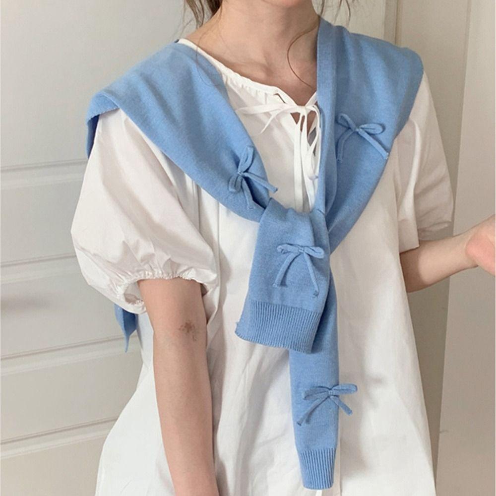 Blouse Shoulders Fake Collar Knit Scarf Bowknot Wool Scarves Simple Bow Knitted Shawl Women
Blouse Shoulders Fake Collar Knit Scarf Bowknot Wool Scarves Simple Bow Knitted Shawl Women
