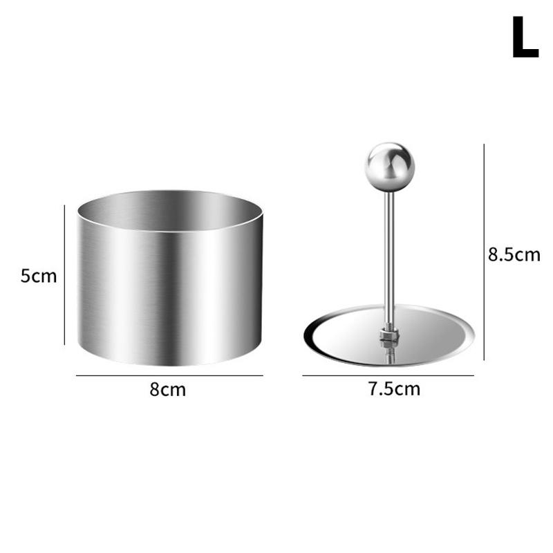 Круглая форма для рисовых шариков с толкателем из нержавеющей стали, кольца для десерта, мусса, форма для суши, кухонный инструмент, легко извлекаемый L
Круглая форма для рисовых шариков с толкателем из нержавеющей стали, кольца для десерта, мусса, форма для суши, кухонный инструмент, легко извлекаемый L