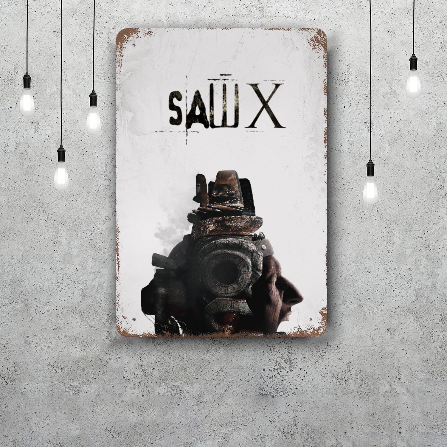Saw X Retro Vintage Tin Sign Poster Decorative Plaque Metal Plate Wall Decor 20x30cm(7.8x11.8inch)
Saw X Retro Vintage Tin Sign Poster Decorative Plaque Metal Plate Wall Decor 20x30cm(7.8x11.8inch)