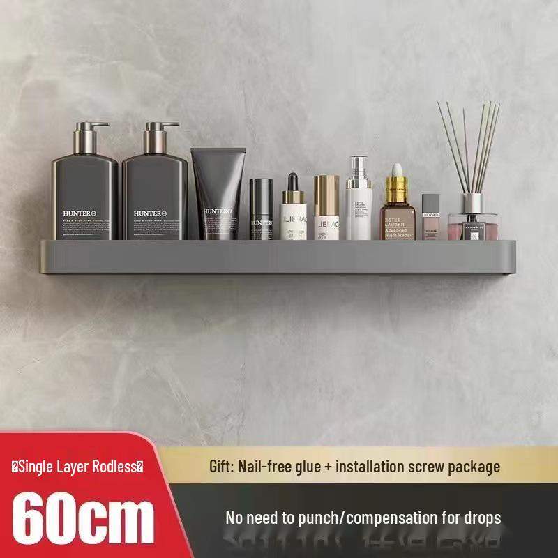 Настенная полка для ванной комнаты и туалета цвета «оружейный серый» - Бесперфоражная полка для хранения Single Layer Tray Gray 60CM
Настенная полка для ванной комнаты и туалета цвета «оружейный серый» - Бесперфоражная полка для хранения Single Layer Tray Gray 60CM