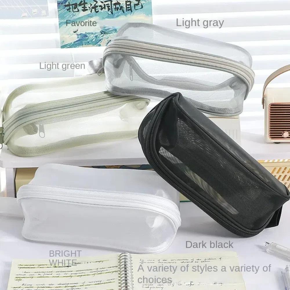 Solid Color Mesh Pencil Case Large Capacity Stationery Storage Bag Korean Pencil Bag School Office білий
Solid Color Mesh Pencil Case Large Capacity Stationery Storage Bag Korean Pencil Bag School Office білий
