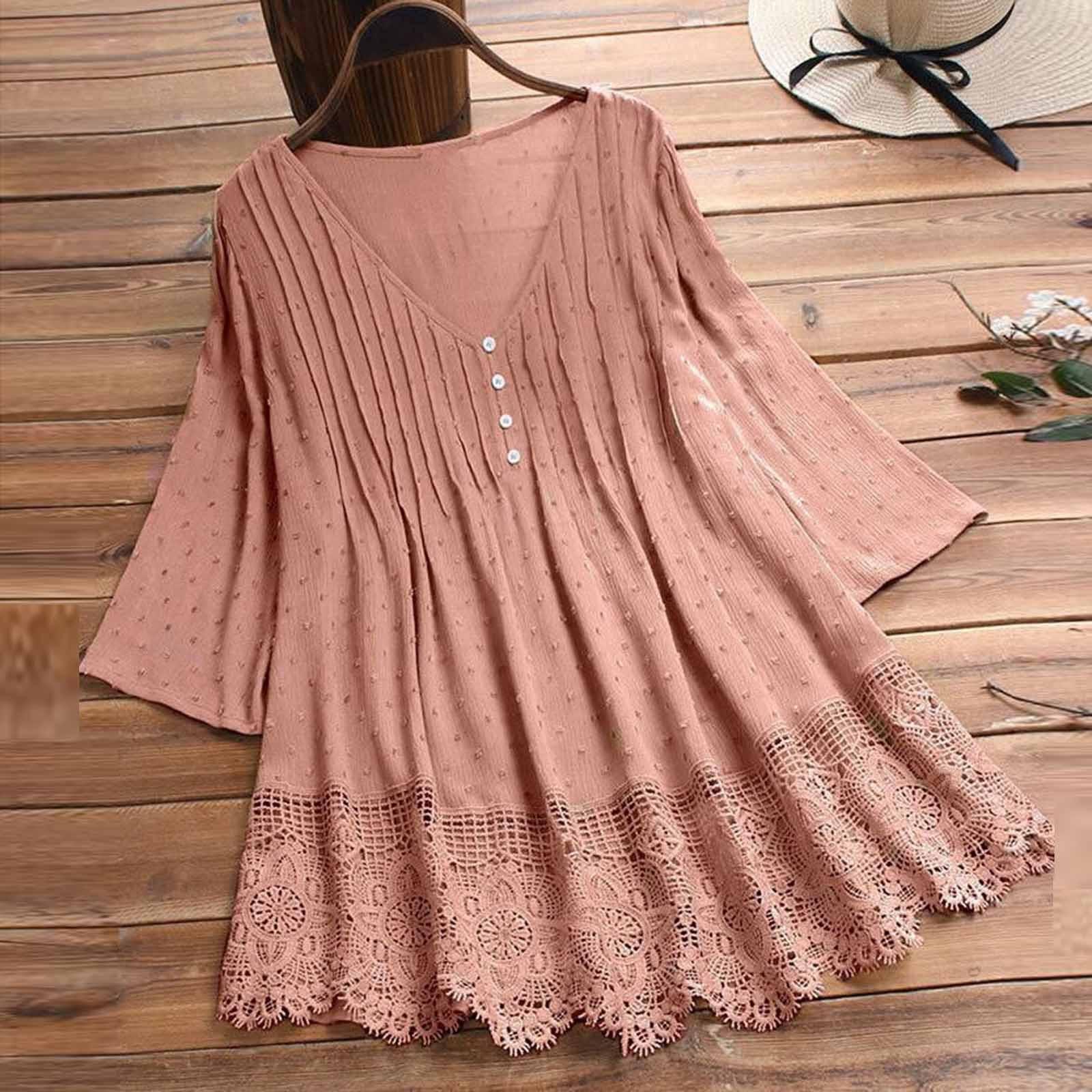 Women s Fashion Casual Loose Pleated Lace Hollow V-Neck Blouse Top XXXXXL рожевий
Women s Fashion Casual Loose Pleated Lace Hollow V-Neck Blouse Top XXXXXL рожевий