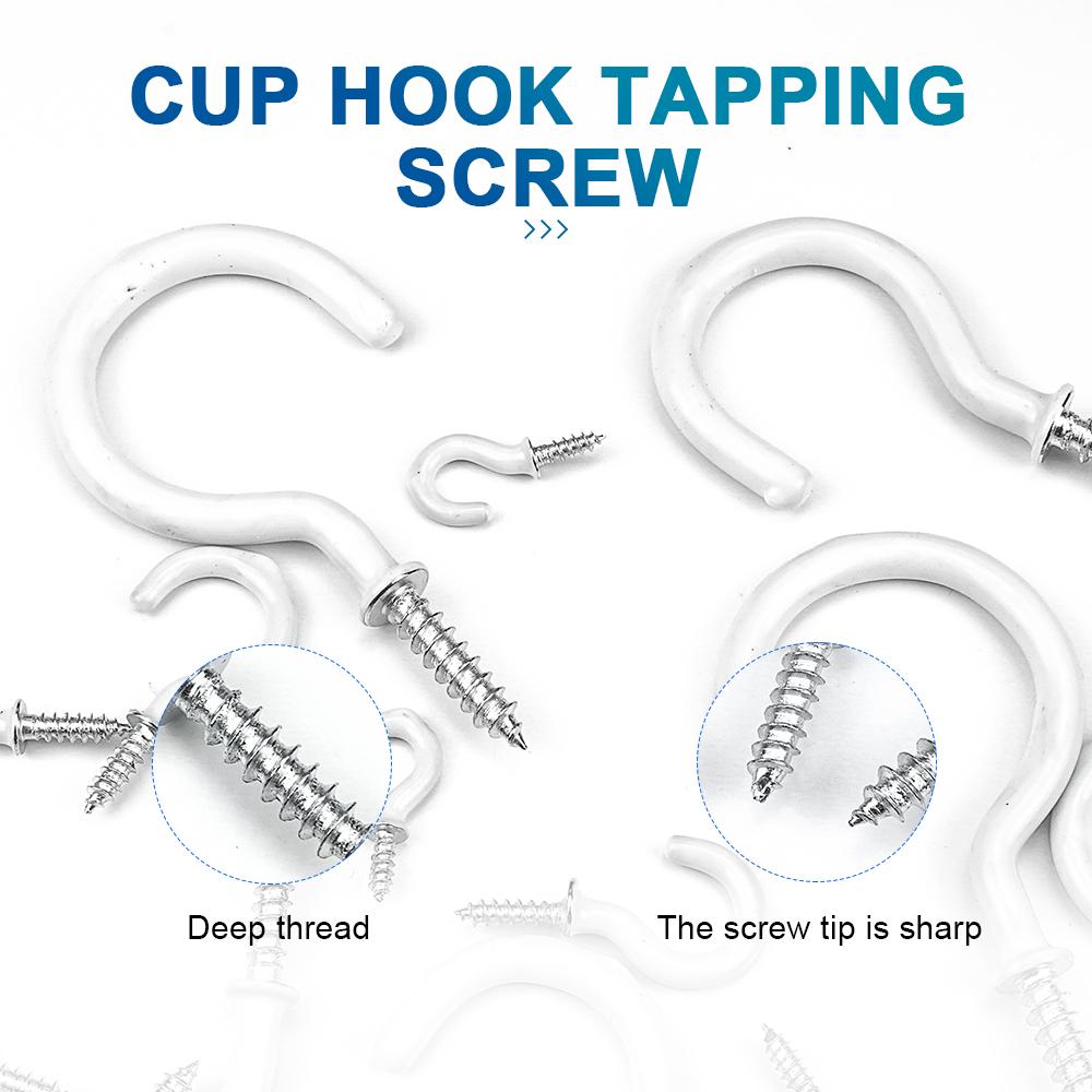 NINDEJIN 20/30pcs Cup Hook Screw Plastic Coated Screw-in Hook Ceiling Hook Kitchen 1/2 -2 Tapping Screw Hook 30pcs&1/2
NINDEJIN 20/30pcs Cup Hook Screw Plastic Coated Screw-in Hook Ceiling Hook Kitchen 1/2 -2 Tapping Screw Hook 30pcs&1/2