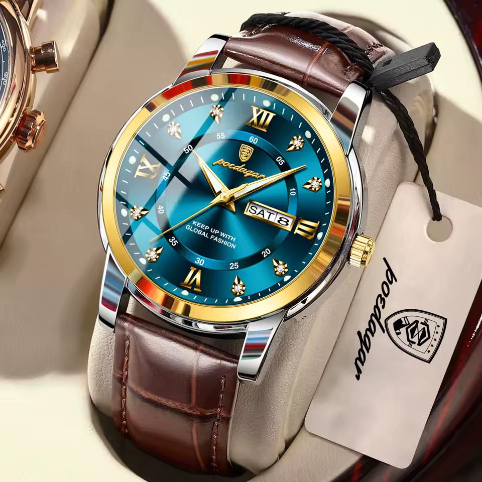 POEDAGAR Luxury Business Male Clock Date Week Waterproof Luminous Gold Wristwatch Casual Fashion Quartz Watches Reloj синий/золотой
POEDAGAR Luxury Business Male Clock Date Week Waterproof Luminous Gold Wristwatch Casual Fashion Quartz Watches Reloj синий/золотой