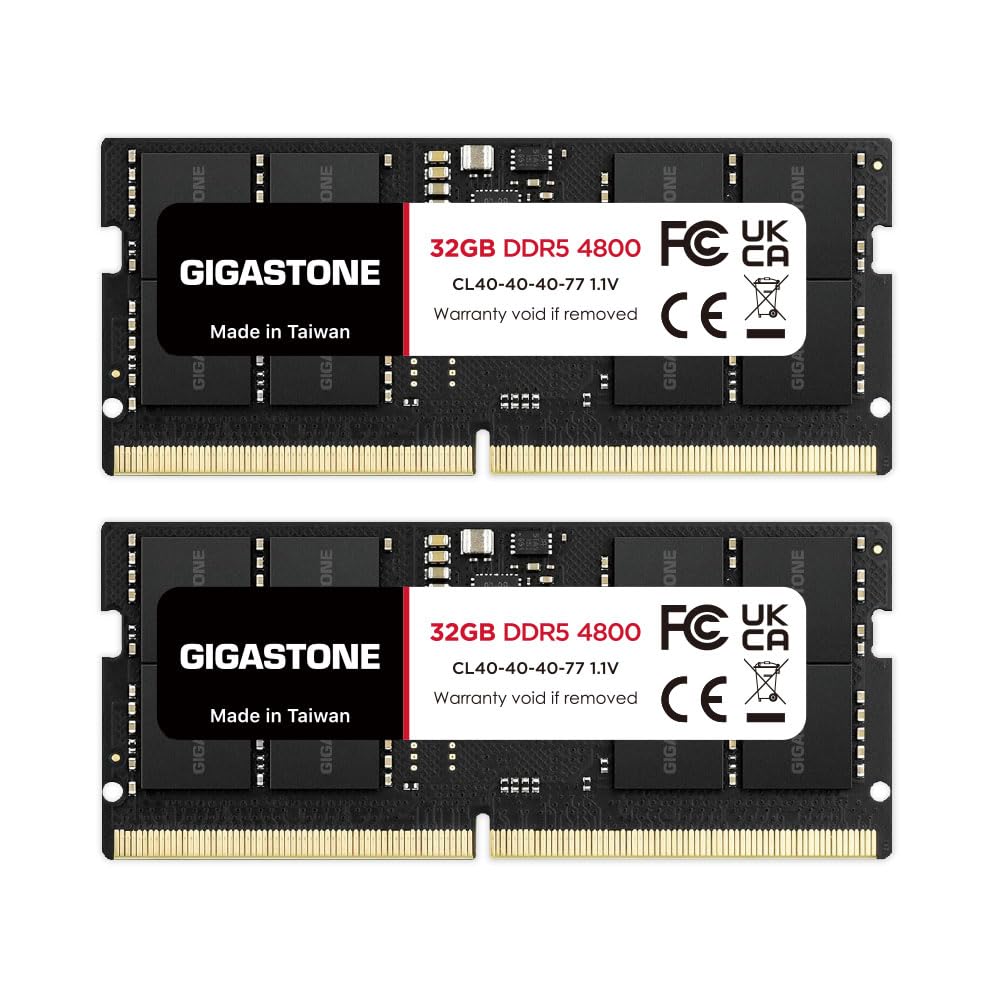 Performance Memory GIGASTONE 32GB x 2 DDR5 4800MHz SODIMM 262 Pin Unbuffered High Performance Memory Module Upgrade for Laptops Laptop Only [High
Performance Memory GIGASTONE 32GB x 2 DDR5 4800MHz SODIMM 262 Pin Unbuffered High Performance Memory Module Upgrade for Laptops Laptop Only [High