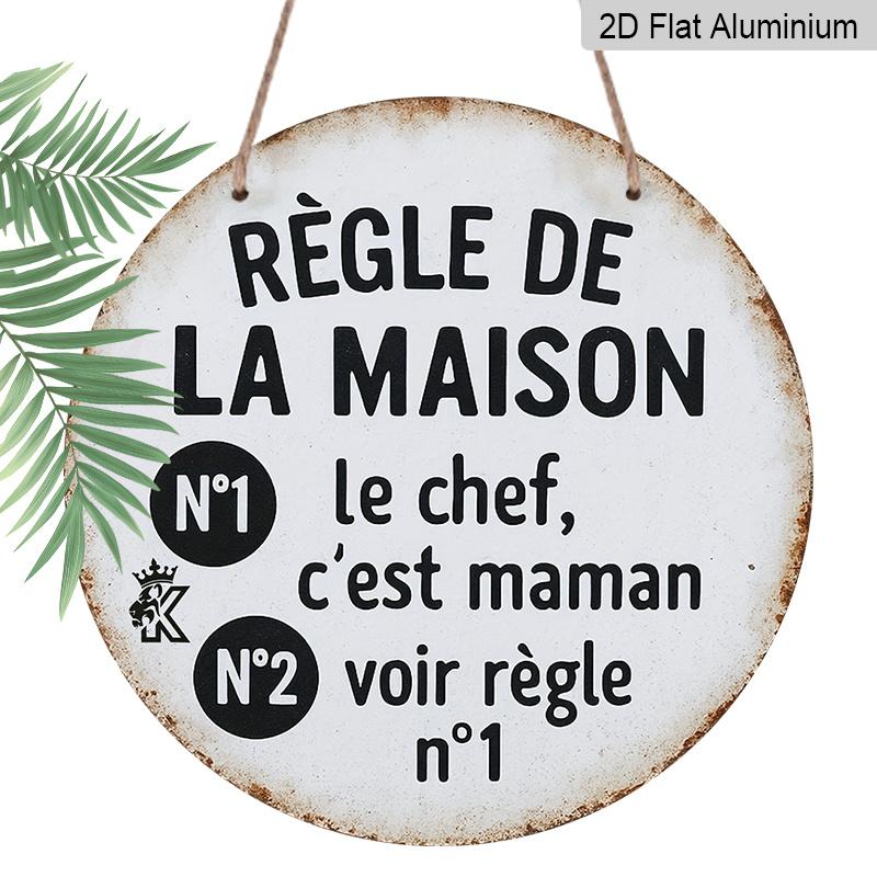 2D Flat, 1pc Round Aluminum Hanging Sign, French Regle De La Maison - Mom Is The BossFunny Mom Rule Design, Retro Distressed Home Metal Sign 7.87*7.87inchs
2D Flat, 1pc Round Aluminum Hanging Sign, French Regle De La Maison - Mom Is The BossFunny Mom Rule Design, Retro Distressed Home Metal Sign 7.87*7.87inchs