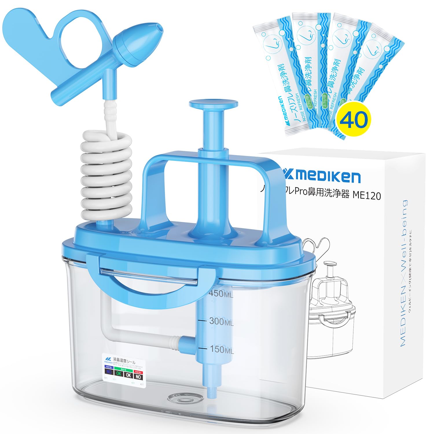 MEDIKEN Nose Refle Pro Nasal Irrigator ME120 Uses 450ml Large Interchangeable LCD Temperature Suitable for Children and Adults (40 + Container) синий
MEDIKEN Nose Refle Pro Nasal Irrigator ME120 Uses 450ml Large Interchangeable LCD Temperature Suitable for Children and Adults (40 + Container) синий