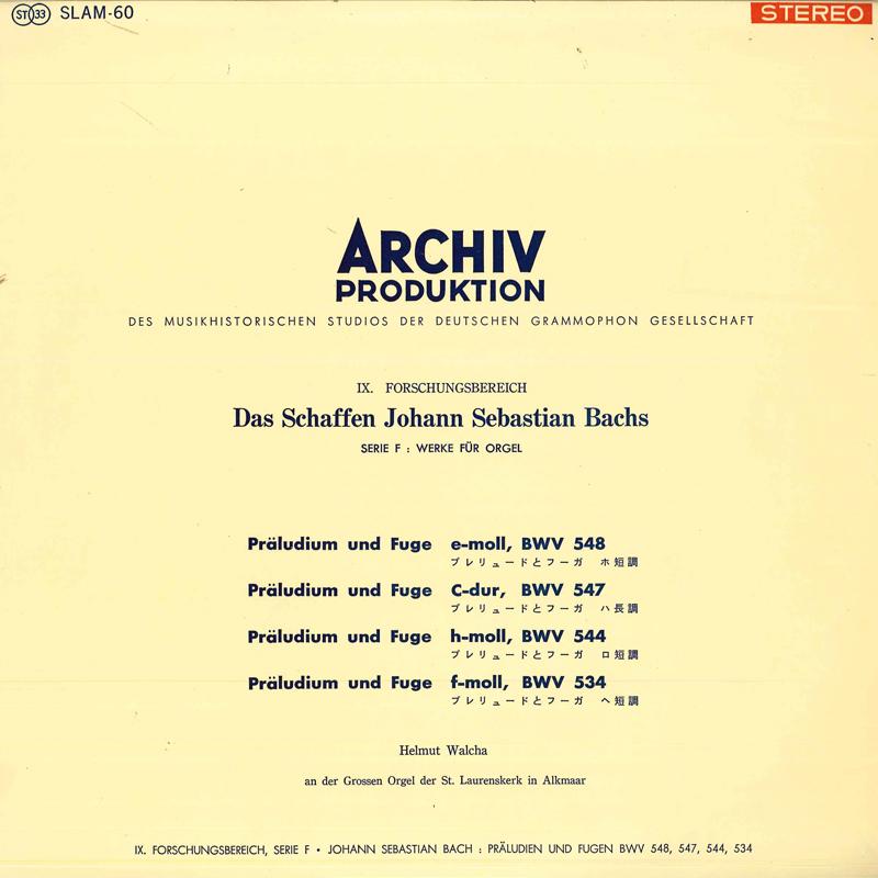 LP Record HELMUT WALCHA,AN DER GROSSEN ORGEL, - Ix. Forschungsbereich Das Schaffen SLAM60 ARCHIV Japan Classical Used
LP Record HELMUT WALCHA,AN DER GROSSEN ORGEL, - Ix. Forschungsbereich Das Schaffen SLAM60 ARCHIV Japan Classical Used