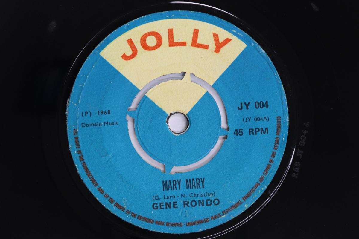 7inch Record GENE RONDO Mary Mary Baby Baby JY004 JOLLY 1968 UK Reggae Ska Dub Used
7inch Record GENE RONDO Mary Mary Baby Baby JY004 JOLLY 1968 UK Reggae Ska Dub Used