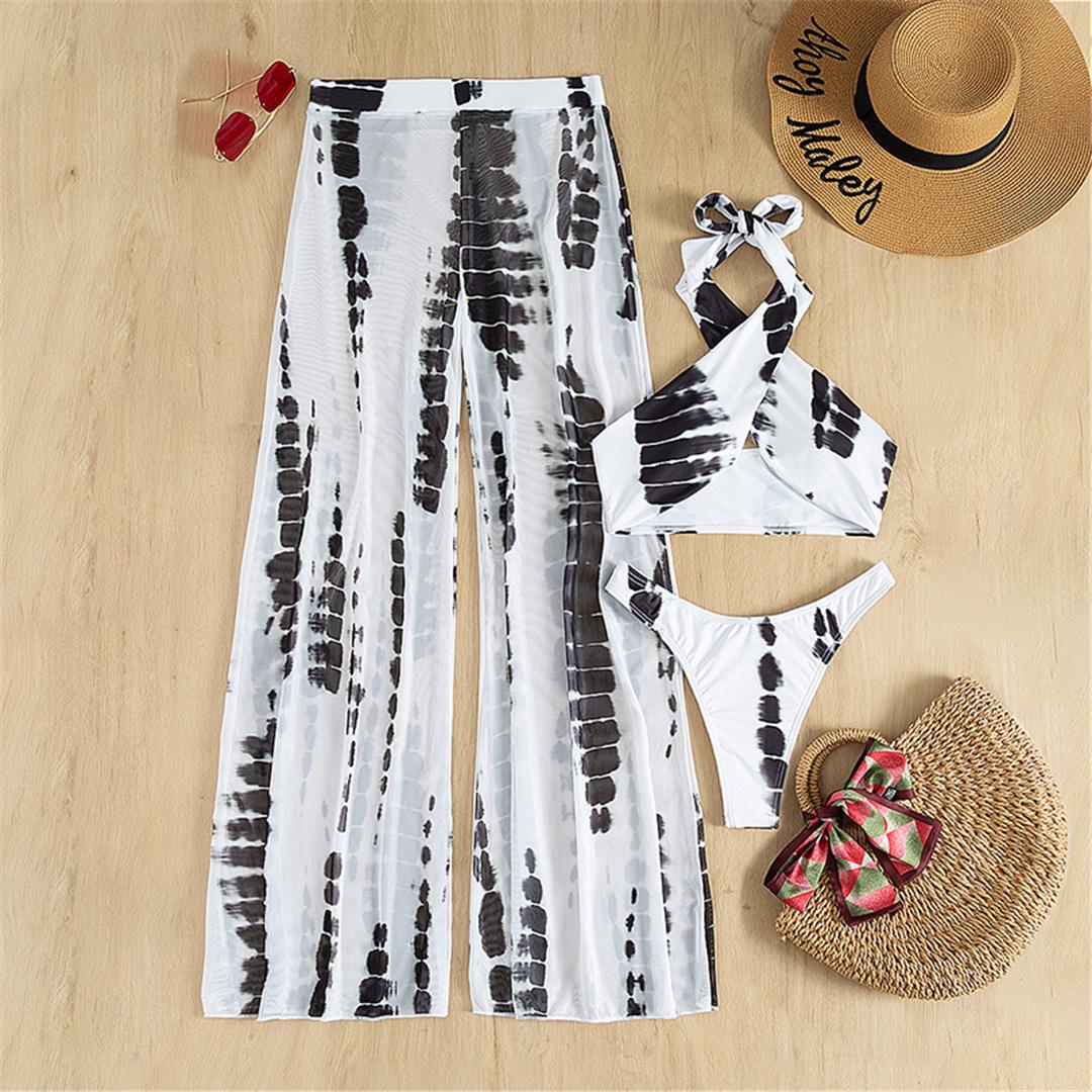 Холтер с принтом и пляжные брюки, бикини, женские купальники, женский купальник, комплект из трех частей, купальный костюм для плавания L чёрный
Холтер с принтом и пляжные брюки, бикини, женские купальники, женский купальник, комплект из трех частей, купальный костюм для плавания L чёрный