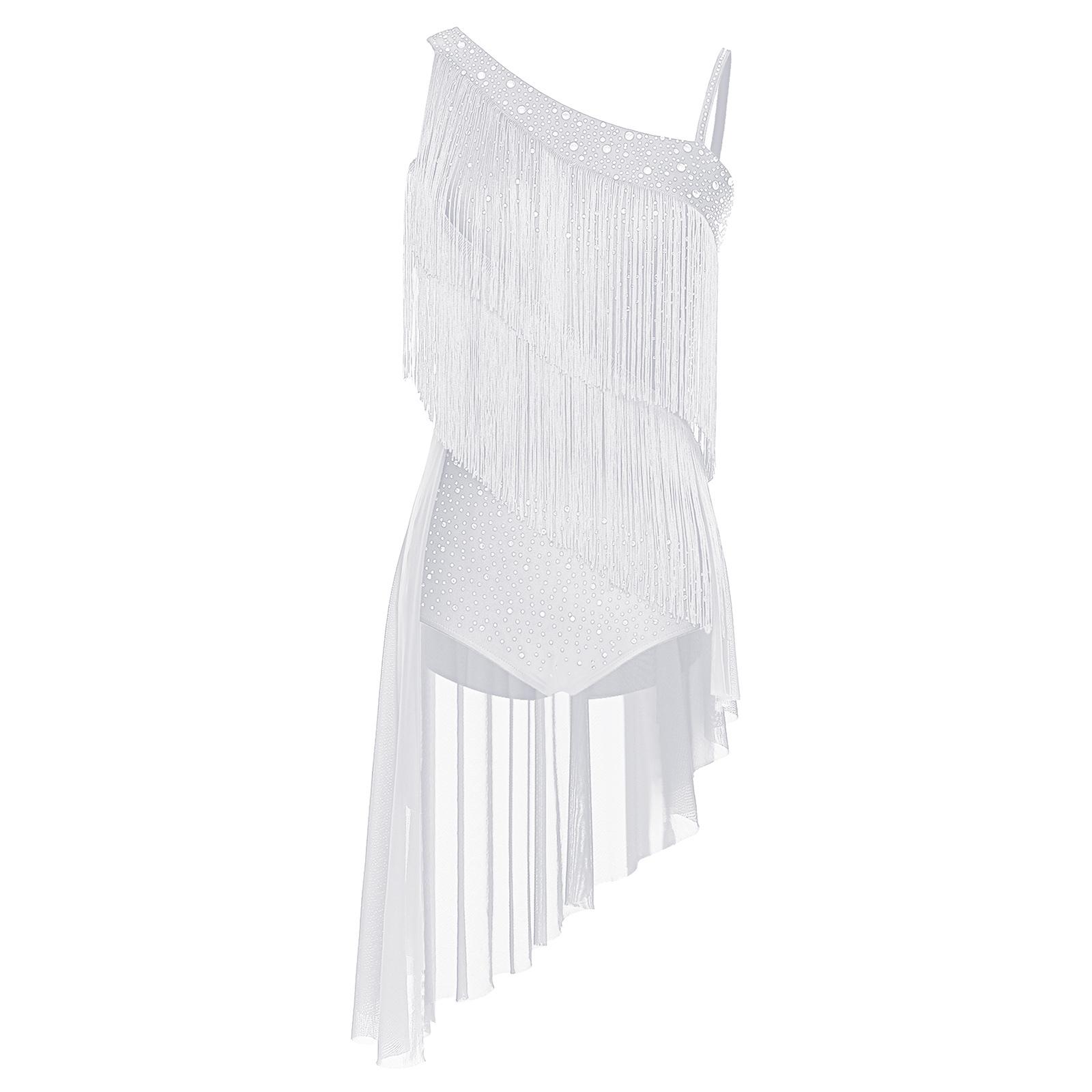 Жіноча сукня для латиноамериканських танців з асиметричним плечем, блискітками, стразами, нерівним подолом, боді з відкритим кроком S білий
Жіноча сукня для латиноамериканських танців з асиметричним плечем, блискітками, стразами, нерівним подолом, боді з відкритим кроком S білий