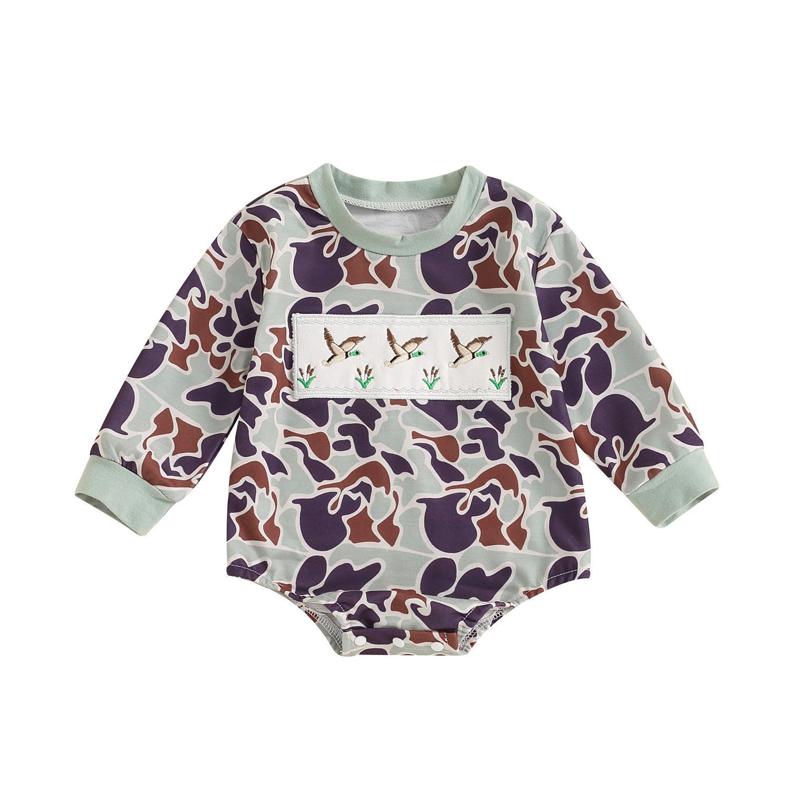 Baby Boys Autumn Romper Infant Long Sleeve Crew Neck Duck Embroidery Camouflage Romper 12-18 Months зелений
Baby Boys Autumn Romper Infant Long Sleeve Crew Neck Duck Embroidery Camouflage Romper 12-18 Months зелений
