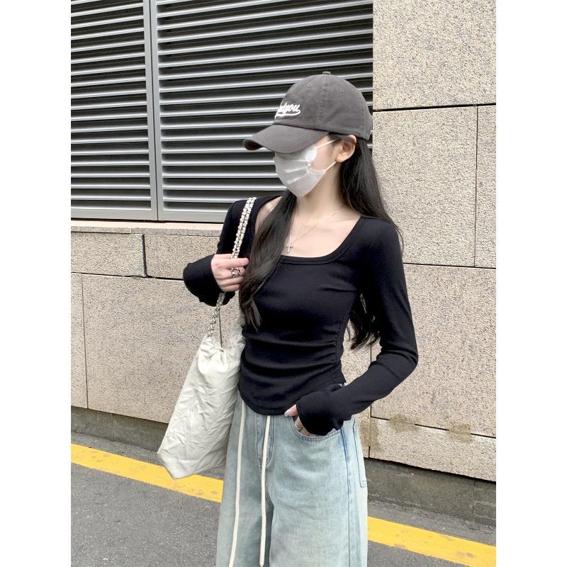 Simple square neck leaking collarbone top women s spring new card waist pleated small long-sleeved shirt bottoming shirt XL чёрный
Simple square neck leaking collarbone top women s spring new card waist pleated small long-sleeved shirt bottoming shirt XL чёрный