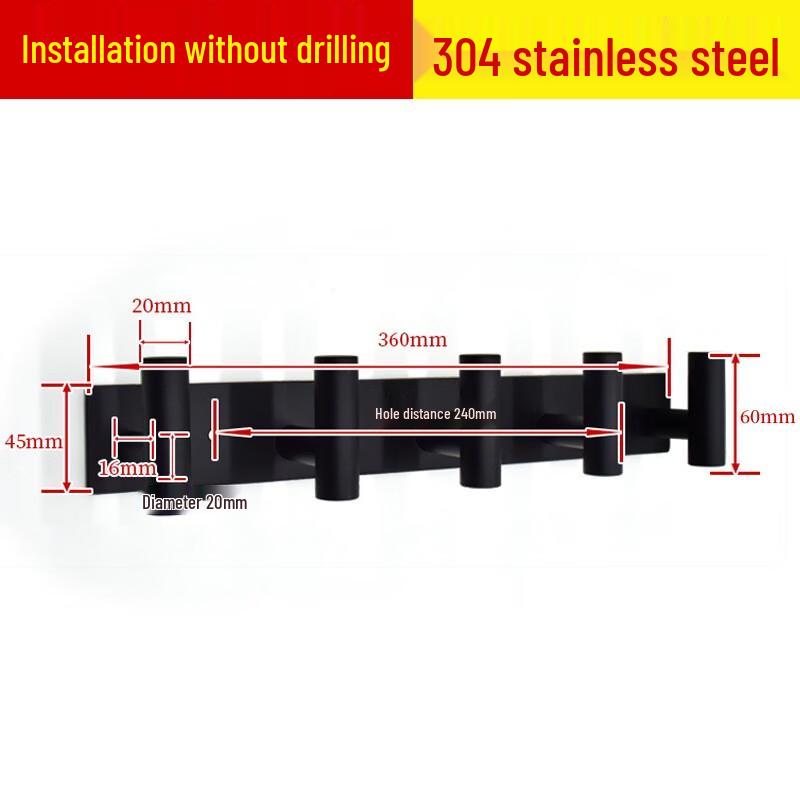 Donzhu Punch-Free 304 Stainless Steel Wall Hook Rack
Donzhu Punch-Free 304 Stainless Steel Wall Hook Rack