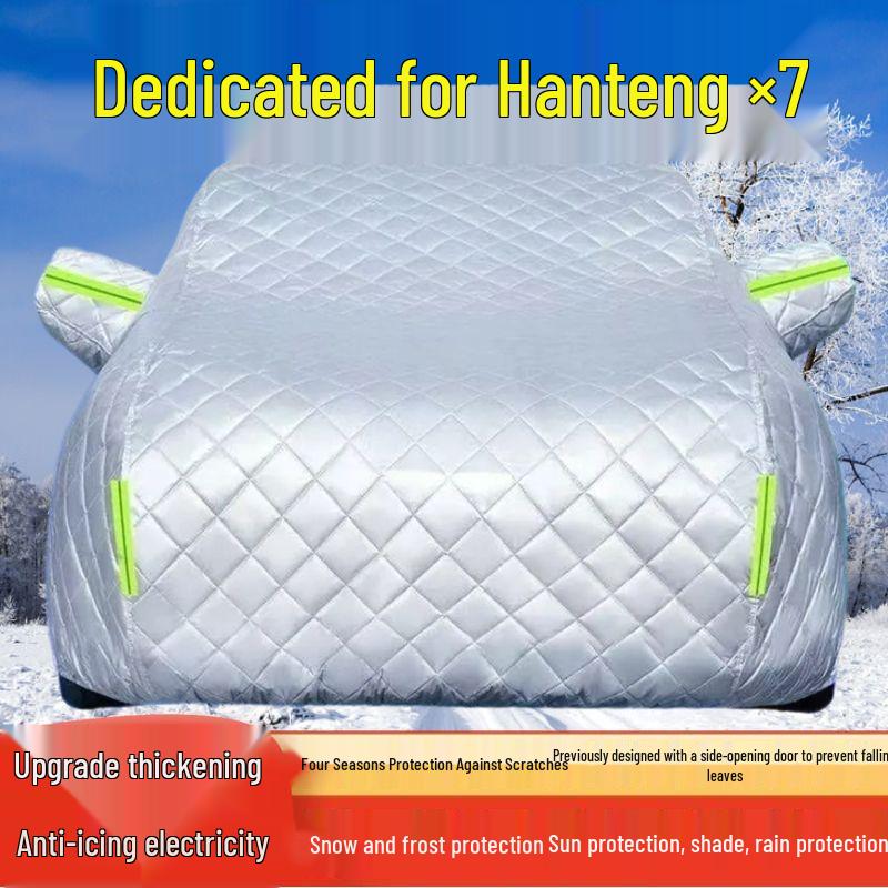 Han Teng X7 SUV Thickened Car Cover - Sun, Rain, Snow, Frost, and Hail Protection with Heat Insulation Thickened Hail Protection, All Seasons
Han Teng X7 SUV Thickened Car Cover - Sun, Rain, Snow, Frost, and Hail Protection with Heat Insulation Thickened Hail Protection, All Seasons