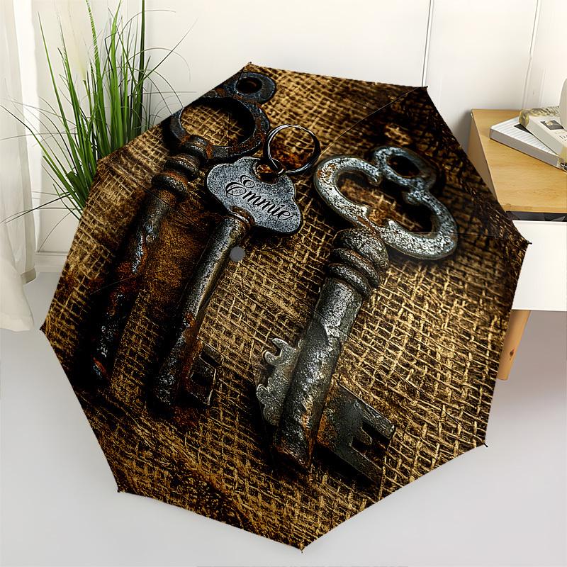 Rusty Keys Themed Automatic Opening and Closing Umbrella, Brightly Colored 8-rib Portable Umbrella, Suitable for Men and Women, A Perfect Gi
Rusty Keys Themed Automatic Opening and Closing Umbrella, Brightly Colored 8-rib Portable Umbrella, Suitable for Men and Women, A Perfect Gi