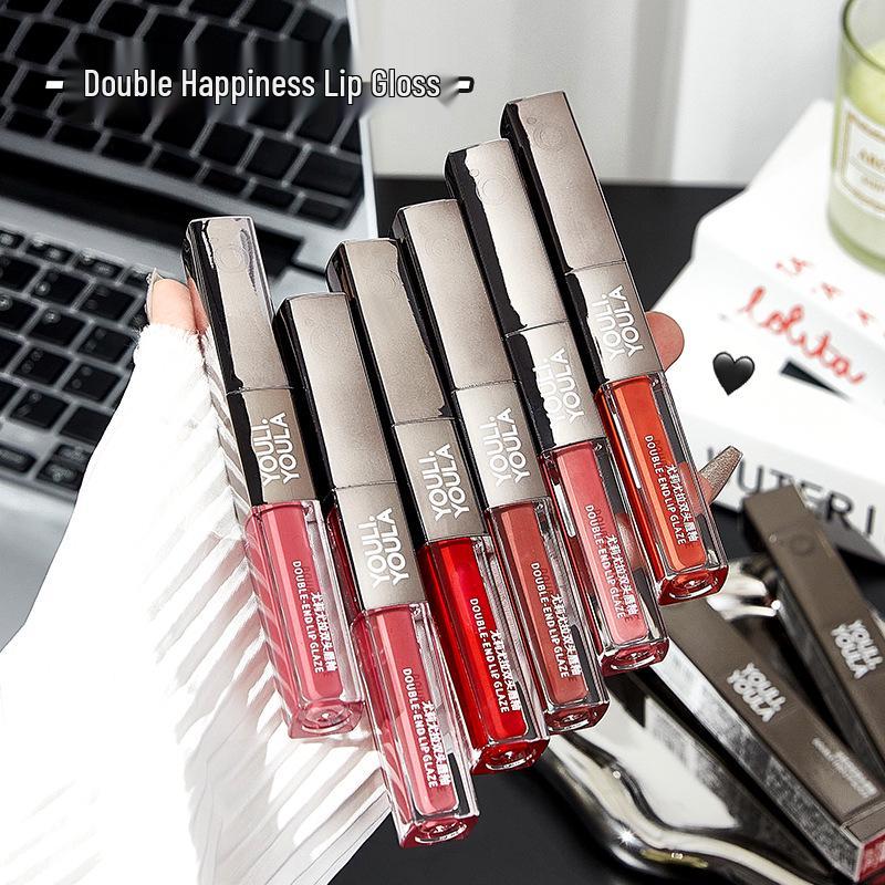 Dual-Ended Velvet Matte & Glossy Lip Gloss - Waterproof, Long-Lasting, Moisturizing, Non-Drying, High-Quality
Dual-Ended Velvet Matte & Glossy Lip Gloss - Waterproof, Long-Lasting, Moisturizing, Non-Drying, High-Quality