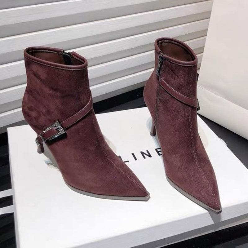 Женские ботильоны на высоком каблуке, сексуальные замшевые туфли с острым носком и кристаллами, пряжка, 2025, модные дизайнерские туфли-лодочки в готическом стиле, зимние женские ботинки 39 вино красного
Женские ботильоны на высоком каблуке, сексуальные замшевые туфли с острым носком и кристаллами, пряжка, 2025, модные дизайнерские туфли-лодочки в готическом стиле, зимние женские ботинки 39 вино красного