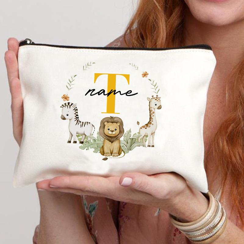 Custom Name Canvas Cosmetic Bag Animal Wreath Cute Personalized Zip Pouch Pencil Case Makeup Bags Wedding Bridesmaid Lover Gift
Custom Name Canvas Cosmetic Bag Animal Wreath Cute Personalized Zip Pouch Pencil Case Makeup Bags Wedding Bridesmaid Lover Gift