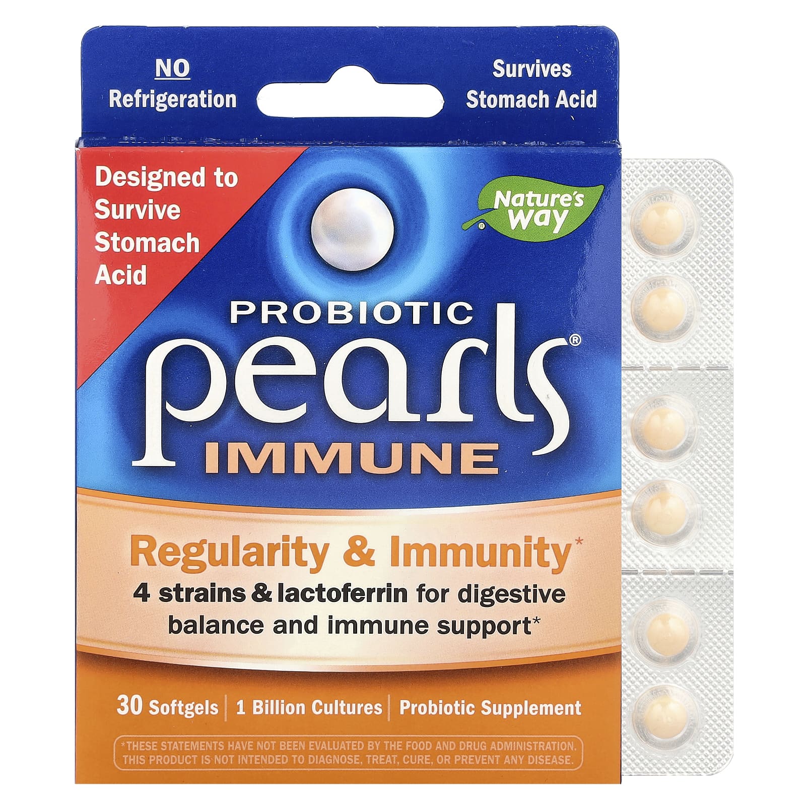 Nature s Way, Probiotic Pearls Immunity Boosting Supplement, Balance and Immunity, 30 Softgels
Nature s Way, Probiotic Pearls Immunity Boosting Supplement, Balance and Immunity, 30 Softgels
