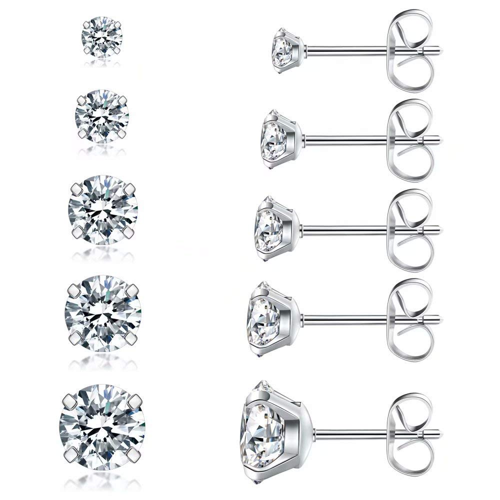 1 Pair of Surgical Steel Earring Sud with Cubic Zirconia Stone AAA Jewelled High Quality Earrings 8mm срібний
1 Pair of Surgical Steel Earring Sud with Cubic Zirconia Stone AAA Jewelled High Quality Earrings 8mm срібний