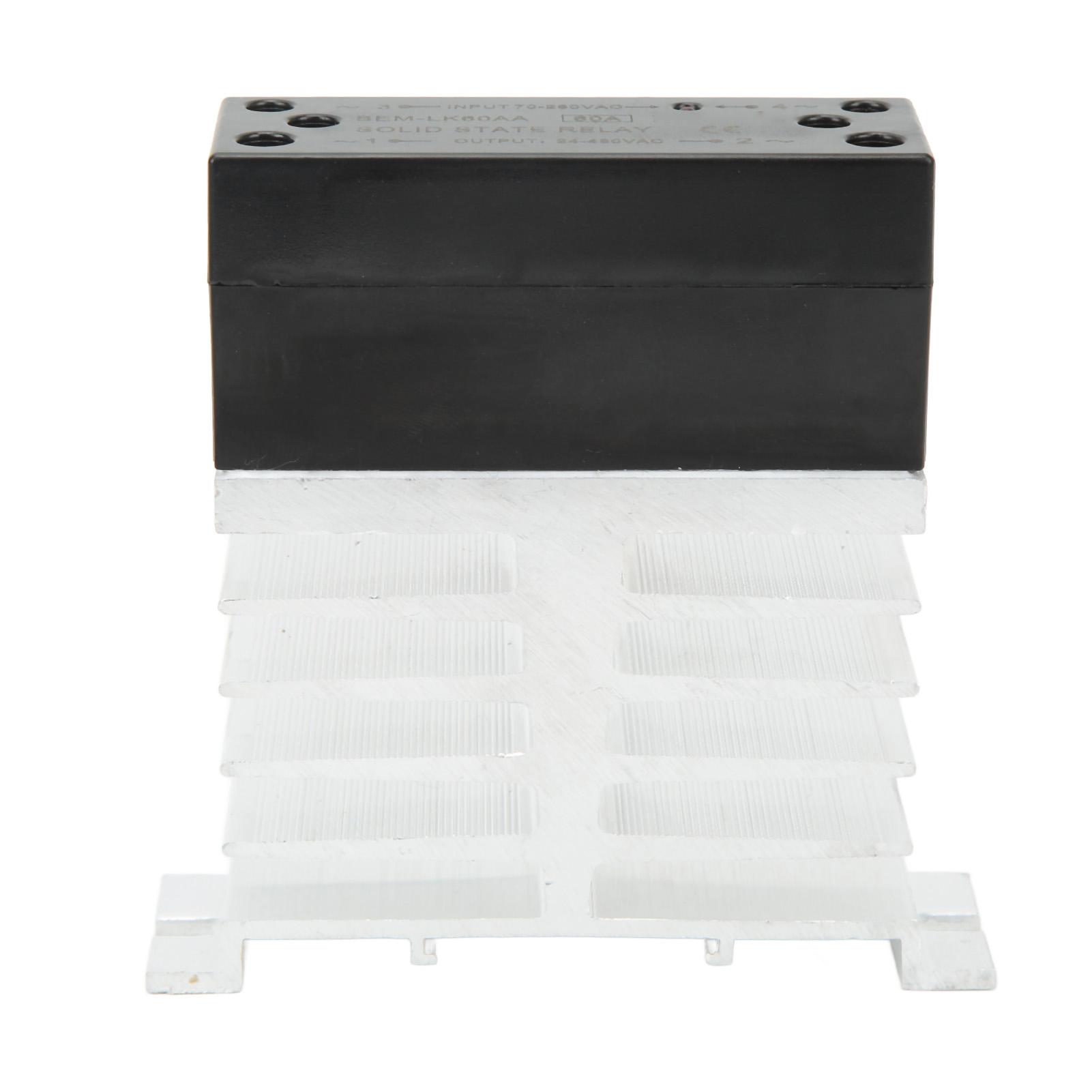 BERM Solid State Relay 60A Rustproof Contact Relay Module with Heat Sink 70‑280VAC Input 24‑480VAC O
BERM Solid State Relay 60A Rustproof Contact Relay Module with Heat Sink 70‑280VAC Input 24‑480VAC O