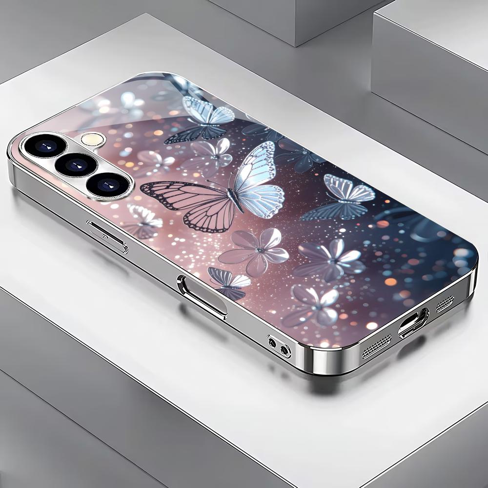 Butterfly silver plated glass phone case suitable for Samsung Galaxy S26 S25 S24 S23 S22 S20 FE/Ultra/Plus anti fingerprint GalaxyS24FE
Butterfly silver plated glass phone case suitable for Samsung Galaxy S26 S25 S24 S23 S22 S20 FE/Ultra/Plus anti fingerprint GalaxyS24FE