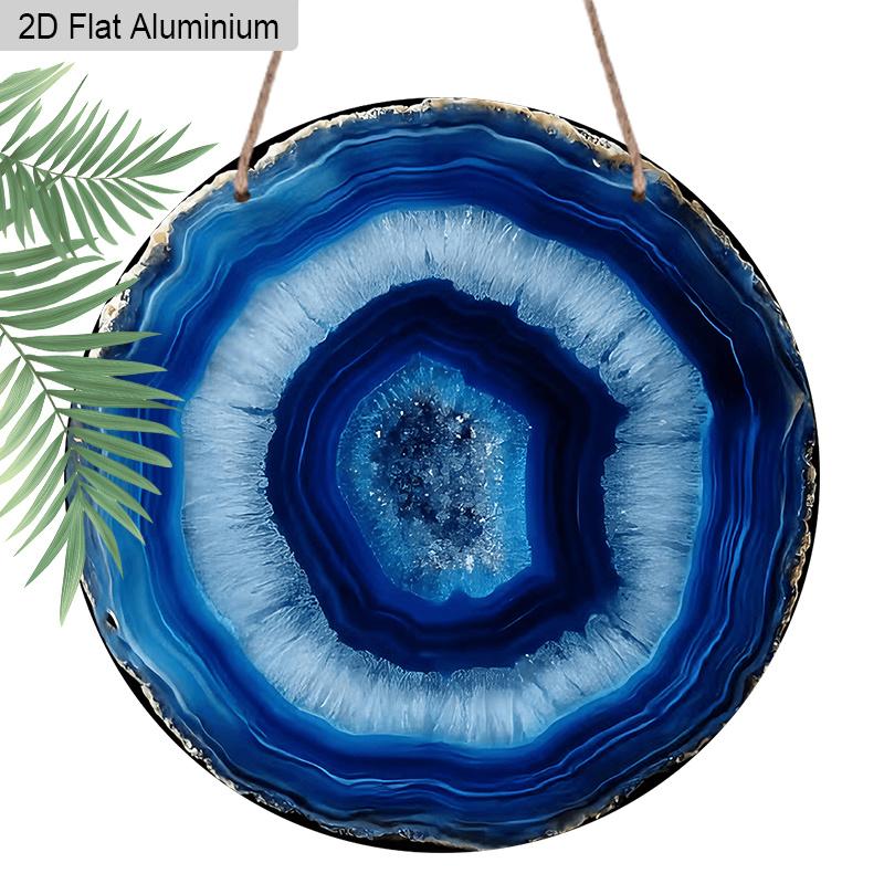 2D Flat Aluminum Vintage Blue Agate Slice Pattern Design Wall Art Sign, Deep Blue & Black Veining, Islamic Home Decor, Garden Balcony, Indoor/Outdoor 1pc
2D Flat Aluminum Vintage Blue Agate Slice Pattern Design Wall Art Sign, Deep Blue & Black Veining, Islamic Home Decor, Garden Balcony, Indoor/Outdoor 1pc