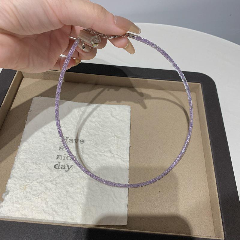 Italian Purple Money Bag Necklace - High-End Sparkly Diamond Single Chain with Woven Curved Tube Clavicle Design
Italian Purple Money Bag Necklace - High-End Sparkly Diamond Single Chain with Woven Curved Tube Clavicle Design