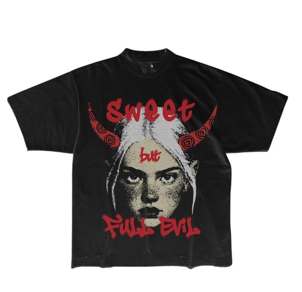 New sweet yet wicked devil horn girl black shortsleeved unisex pure cotton streetwear top gothic y2k vintage clothes S
New sweet yet wicked devil horn girl black shortsleeved unisex pure cotton streetwear top gothic y2k vintage clothes S