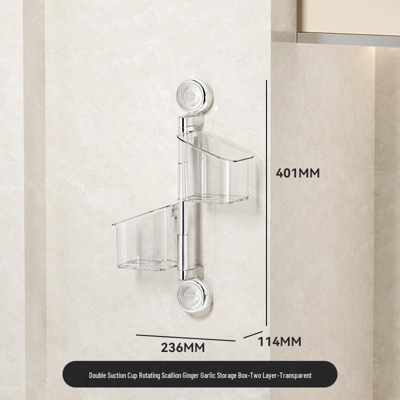 Вращающаяся кухонная настенная полка для хранения с двойными присосками для зеленого лука, имбиря, чеснока - многоярусная подвесная корзина-сушилка.
Вращающаяся кухонная настенная полка для хранения с двойными присосками для зеленого лука, имбиря, чеснока - многоярусная подвесная корзина-сушилка.