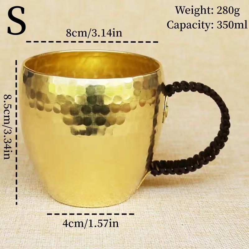 Handcrafted Vintage Brass Coffee Cup,Engraving Hammer Texture Drinking Milk Tea Beer Beverage Mug,Woven Handle Tea Cup Tableware 350-600ml
Handcrafted Vintage Brass Coffee Cup,Engraving Hammer Texture Drinking Milk Tea Beer Beverage Mug,Woven Handle Tea Cup Tableware 350-600ml