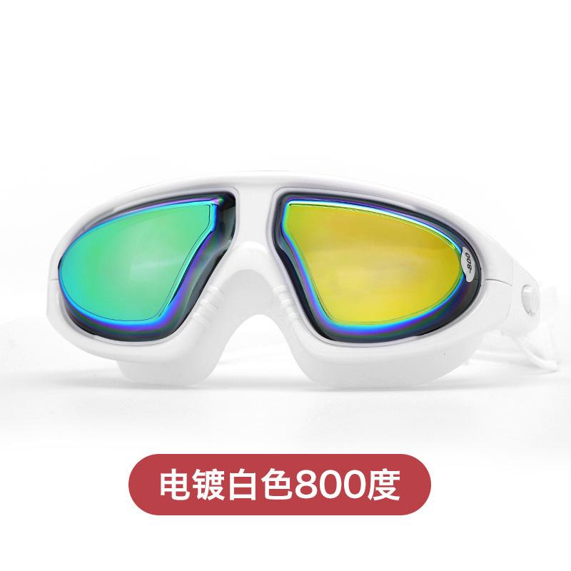 Jiehu s new large-frame high-definition waterproof and anti-fog swimming goggles for men and women, myopia version with integrated earplugs Electroplated white800Deg
Jiehu s new large-frame high-definition waterproof and anti-fog swimming goggles for men and women, myopia version with integrated earplugs Electroplated white800Deg