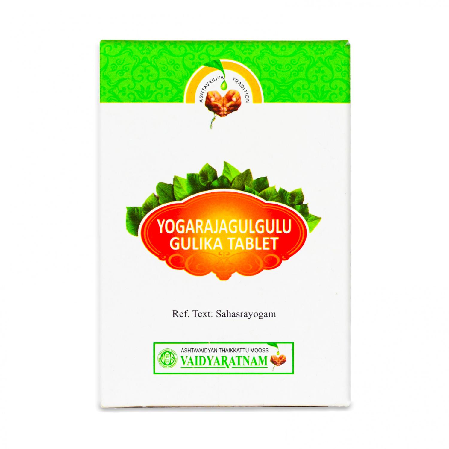 Йогарадж Гуггул Гулика (100 таб), Yogarajagulgulu Gulika, Vaidyaratnam
Йогарадж Гуггул Гулика (100 таб), Yogarajagulgulu Gulika, Vaidyaratnam