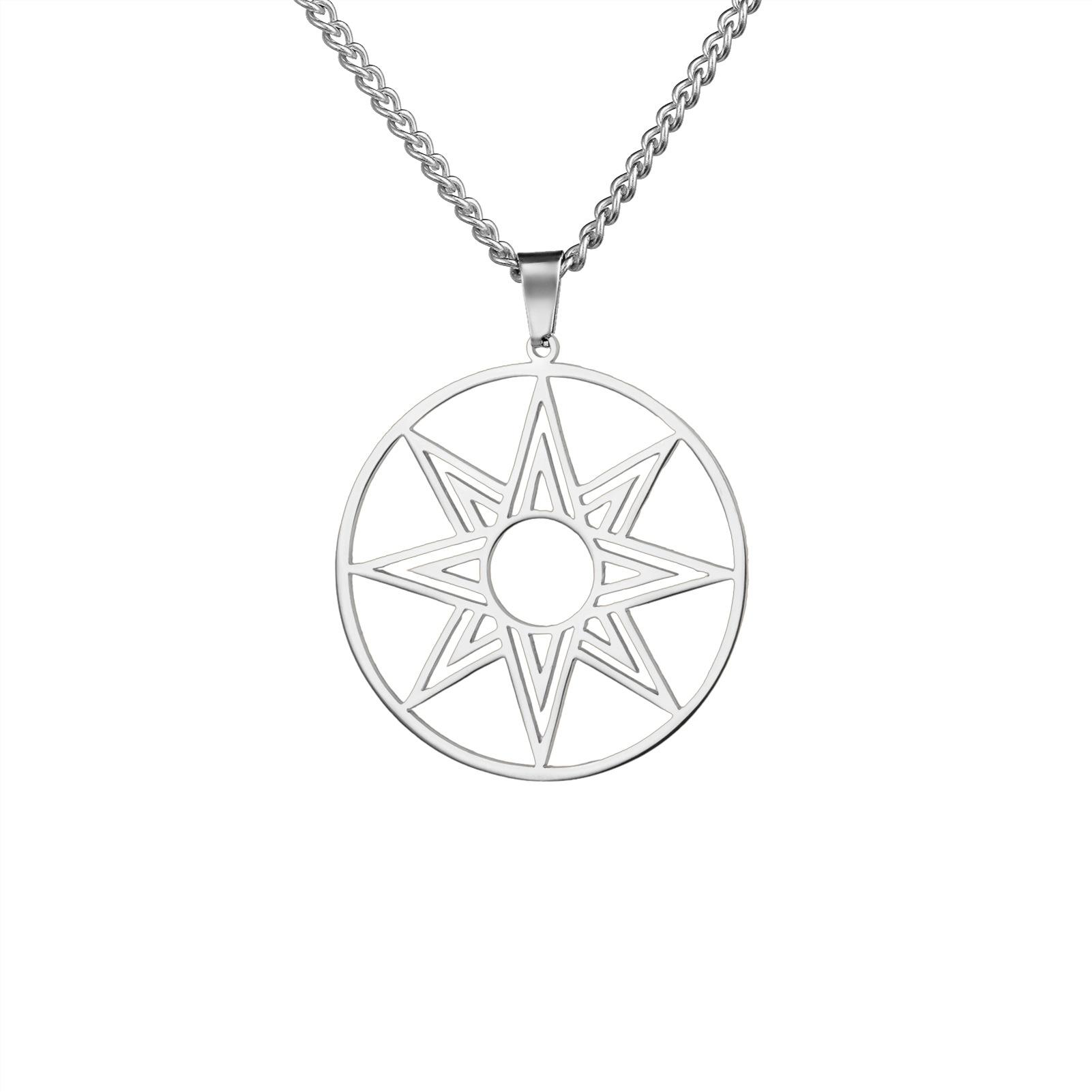 Titanium Steel Cut Circle Ring Eight Point Star Pendant Necklace Unisex Hip Hop Punk Jewelry
Titanium Steel Cut Circle Ring Eight Point Star Pendant Necklace Unisex Hip Hop Punk Jewelry