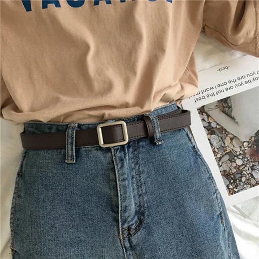 New PU Leather Belt for Women Square Buckle Pin Buckle Jeans Black Belt Chic Luxury Brand Ladies Vintage Strap Female Waistband 105cm
New PU Leather Belt for Women Square Buckle Pin Buckle Jeans Black Belt Chic Luxury Brand Ladies Vintage Strap Female Waistband 105cm
